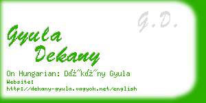 gyula dekany business card